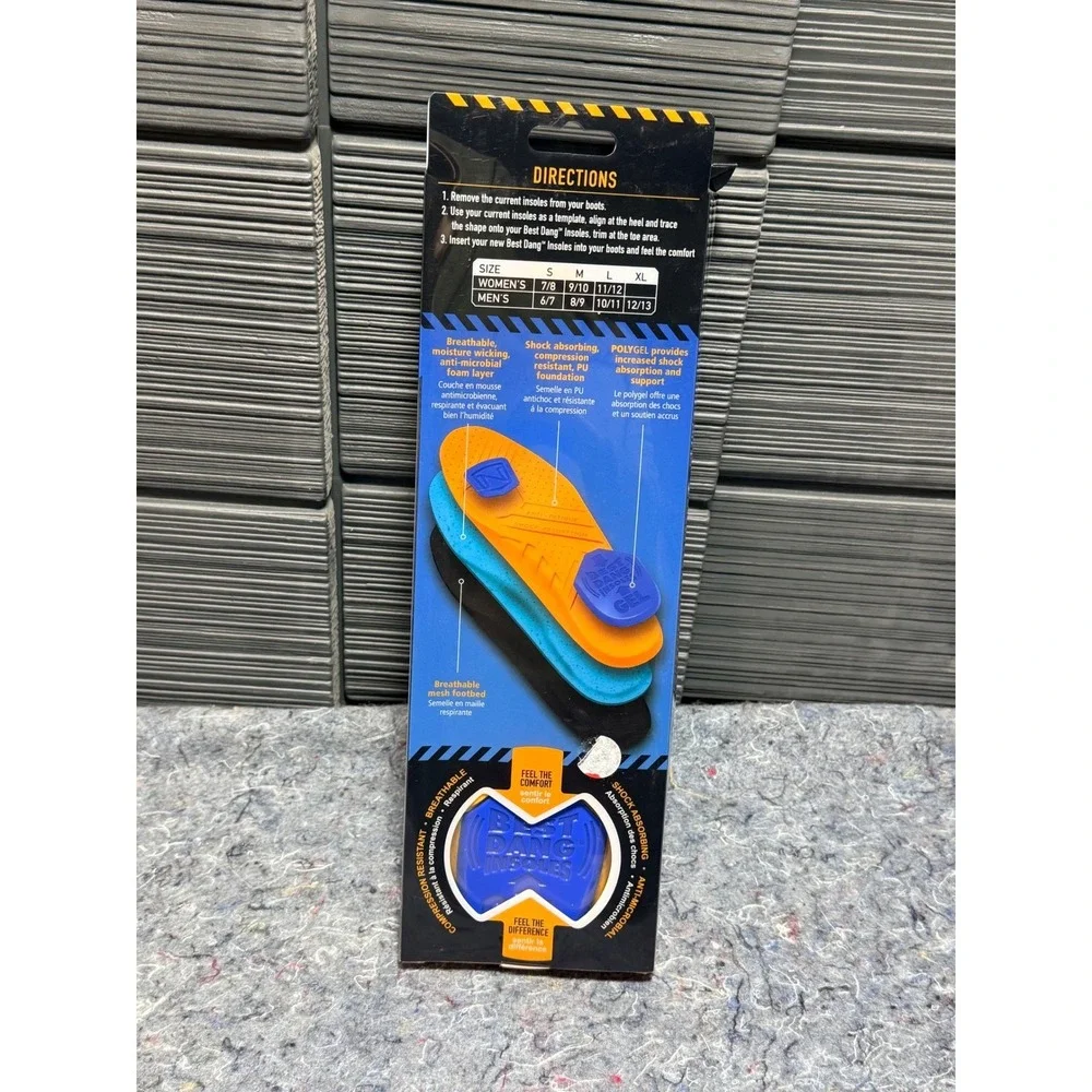 Noble Outfitters Best Dang‎ Insoles Gel Orange Mens XLarge 12-13 65065 NEW